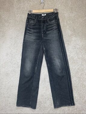 Rag & Bone NWT Size XS Marimar Wide Leg Track Pants Black Pull On Stretch